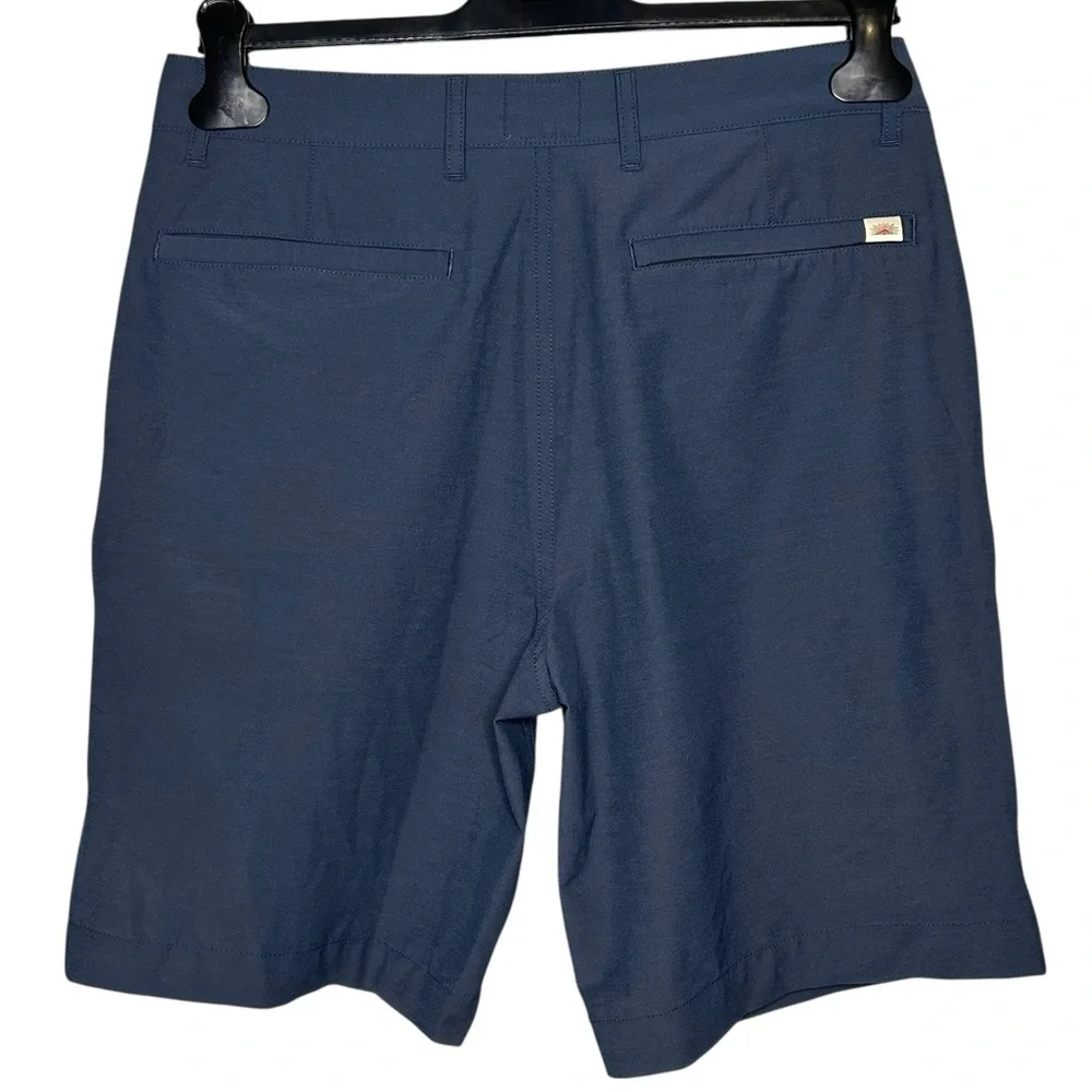 Faherty All Day Stretch Shorts Mens 31 9” Inseam Blue Flat Front Casual
